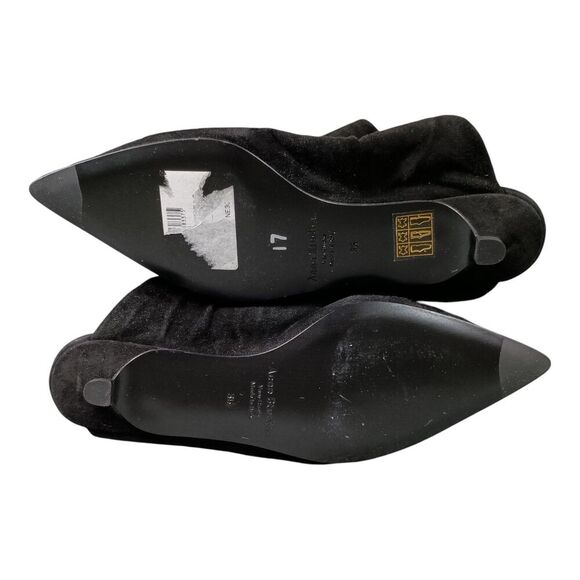 Acne Studios Slides Mules Pointed Toe Kitten Heel Fur Lined Suede Black 35/US 5 - Picture 10 of 11